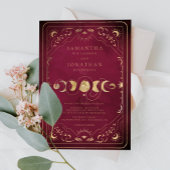 Bourgogne & Faux Gouden Tarot Hemelbruiloft Kaart