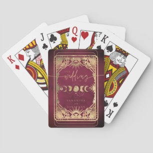 Bourgogne & Faux Gouden Tarot Hemelbruiloft Pokerkaarten