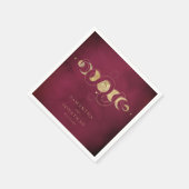 Bourgogne & Faux Gouden Tarot Hemelbruiloft Servet (Hoek)