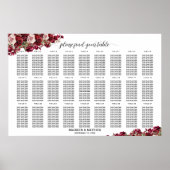 Bourgogne Floral 27 Tafels Trouwstoelen Poster (Voorkant)