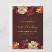  Bourgogne Floral 50e verjaardag Kaart (Voorkant)