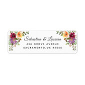 Bourgogne Floral | Adreslabels Etiket (Voorkant)