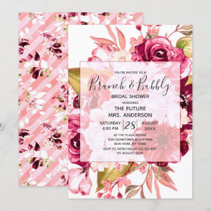 Bourgogne Floral Brunch en bloedig Vrijgezellenfee Kaart