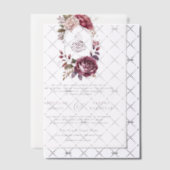 Bourgogne Floral Crest Muslim Wedding Vellum Uitnodigingen (Offset (Uitnodiging))