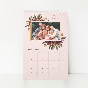 Bourgogne Floral Custom Fotokalender Kalender