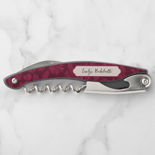 Bourgogne Floral Custom Kurkentrekker (Achterkant)