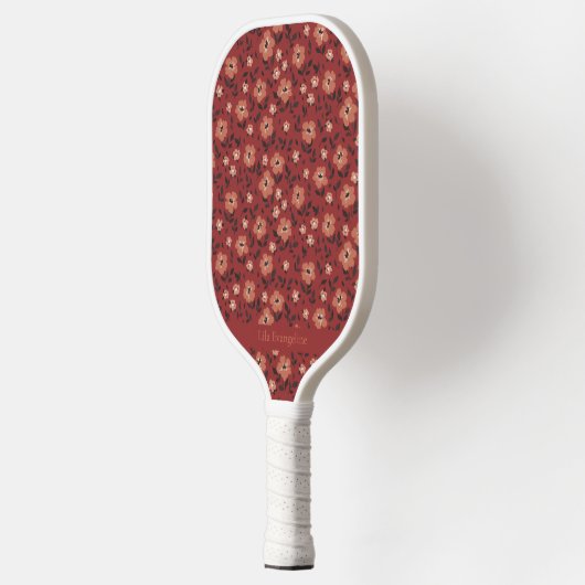 Bourgogne Floral  Custom Name Pickleball Paddle (Links)
