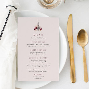 Bourgogne Floral Eiffeltoren Menu