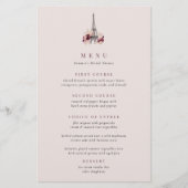 Bourgogne Floral Eiffeltoren Menu (Voorkant)