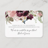 Bourgogne Floral Elegant Stoffig Roze Bladgroen Br Visitekaartje (Voorkant)