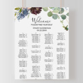 Bourgogne Floral en Greenery Alfabetical Seating Poster