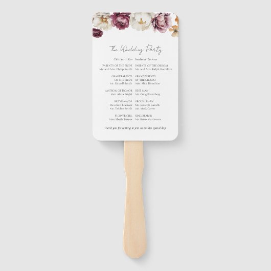 Bourgogne Floral Fall Wedding Ceremony Program Sig Handwaaier