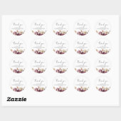 Bourgogne Floral Fall Wedding dank u Sticker (Vel)