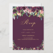 Bourgogne Floral Fifty & Fabulous 50th Birthday Kaart (Achterkant)