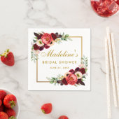 Bourgogne Floral Gold Boho Vrijgezellenfeest Servet (Insitu)