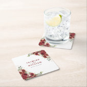 Bourgogne Floral Gold Wedding Kartonnen Onderzetters (Insitu)