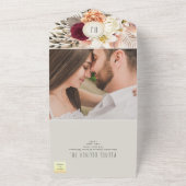 Bourgogne Floral Greenery All-in-One Uitnodigen All In One Uitnodiging (Buitenkant)