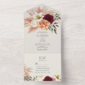 Bourgogne Floral Greenery All-in-One Uitnodigen All In One Uitnodiging (Binnen)