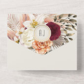 Bourgogne Floral Greenery All-in-One Uitnodigen All In One Uitnodiging (Achterkant)