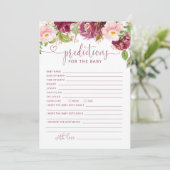 Bourgogne floral herfst voorspellingen voor de bab kaart (Staand voorkant)