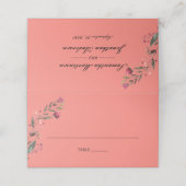 Bourgogne Floral | koraalbruiloft Plaatskaartje (Buitenkant ongevouwen)