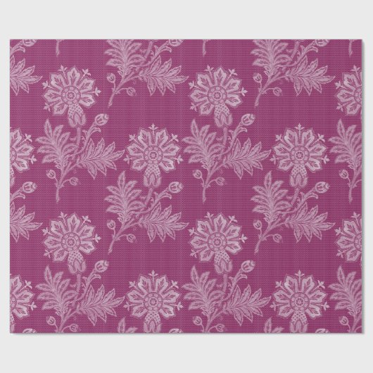 Bourgogne Floral Lace Vrijgezellenfeest Cadeaupapier (Vlak)