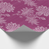 Bourgogne Floral Lace Vrijgezellenfeest Cadeaupapier (Hoek)