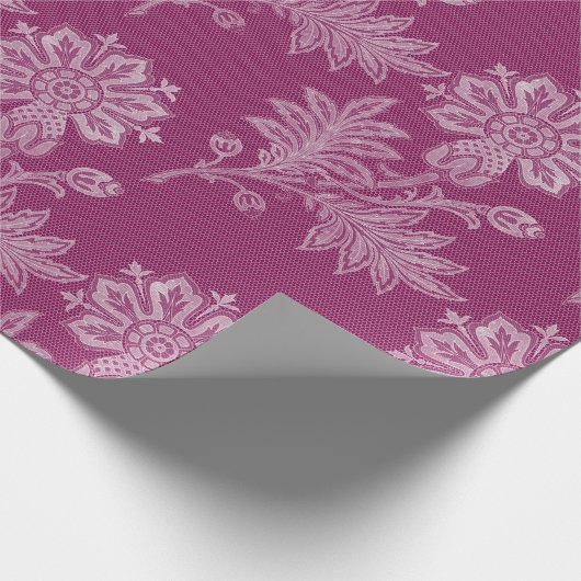 Bourgogne Floral Lace Vrijgezellenfeest Cadeaupapier (Hoek)