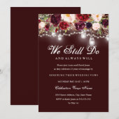 Bourgogne Floral Lights Gelofte Vernieuwing Jubile Kaart (Voorkant / Achterkant)