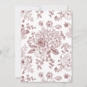  Bourgogne Floral Line Art Weddenschap Kaart (Achterkant)