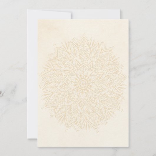 Bourgogne Floral Mehndi, Haldi, Sangeet, Rokka Kaart (Achterkant)