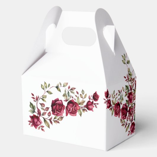 Bourgogne Floral Modern Script Wedding Bedankdoosjes (Achterkant)