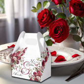 Bourgogne Floral Modern Script Wedding Bedankdoosjes