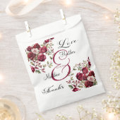 Bourgogne Floral Modern Script Wedding Bedankzakje (Geknipt)
