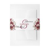 Bourgogne Floral Modern Script Wedding Uitnodigingen Wikkel (Voorkant Voorbeeld)