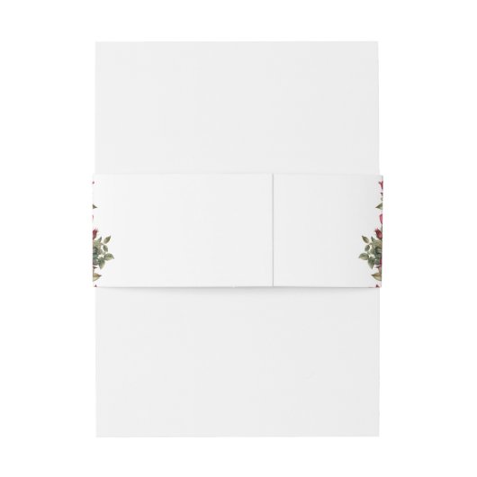 Bourgogne Floral Modern Script Wedding Uitnodigingen Wikkel (Achterkant Voorbeeld)