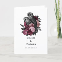 Bourgogne Floral Owls Gothic Wedding