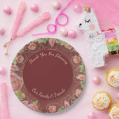  Bourgogne Floral Papieren Bordje (Feest)