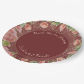  Bourgogne Floral Papieren Bordje (Gekanteld)