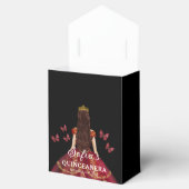 Bourgogne Floral Quinceañera Butterflies Bedankdoosjes (Geopend)