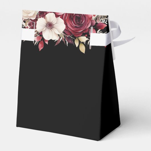 Bourgogne Floral Quinceañera Butterflies Bedankdoosjes (Achterkant)