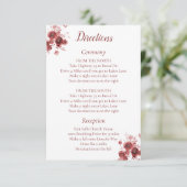 Bourgogne Floral routebeschrijving Informatiekaartje (Staand voorkant)