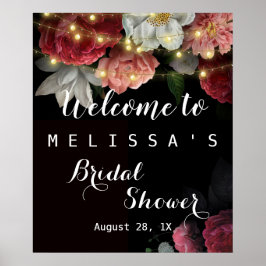 Bourgogne Floral Rustic licht bridale schoen op Poster