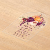 Bourgogne Floral Waterverf Pompoen Vrijgezellenfee Acryl Uitnodigingen (Laagn)