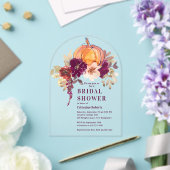 Bourgogne Floral Waterverf Pompoen Vrijgezellenfee Acryl Uitnodigingen (Insitu (Huwelijk))