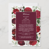 Bourgogne Floral Waterverf Trouwroute (Voorkant)