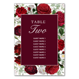 Bourgogne Floral Waterverf Trouwroute Kaart