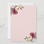 Bourgogne Floral Wine Moederdag Brunch Kaart (Achterkant)