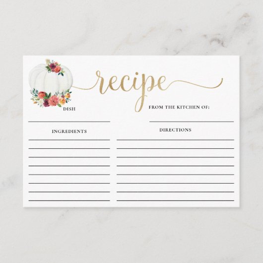 Bourgogne florale witte pompoen vrijgezellenfeest  informatiekaartje (Voorkant)