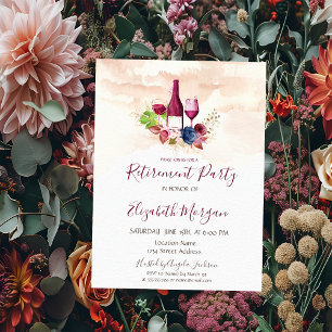 Bourgogne Flower Wine Tasting Waterverf Retirement Save The Date